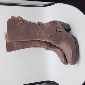 Born Maleri Brown Leather heeled boots Sz 9M